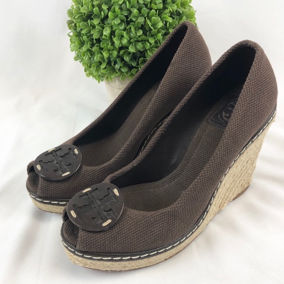 Tory Burch Shoes - Tory Burch canvas Espadrilles Wedges peep toe